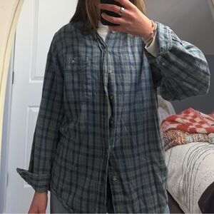 Urban Renewal Blue Plaid Button Down Shirt